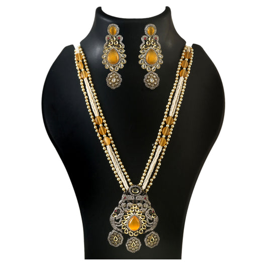 Jadau Kundan Necklace Set (Beads)