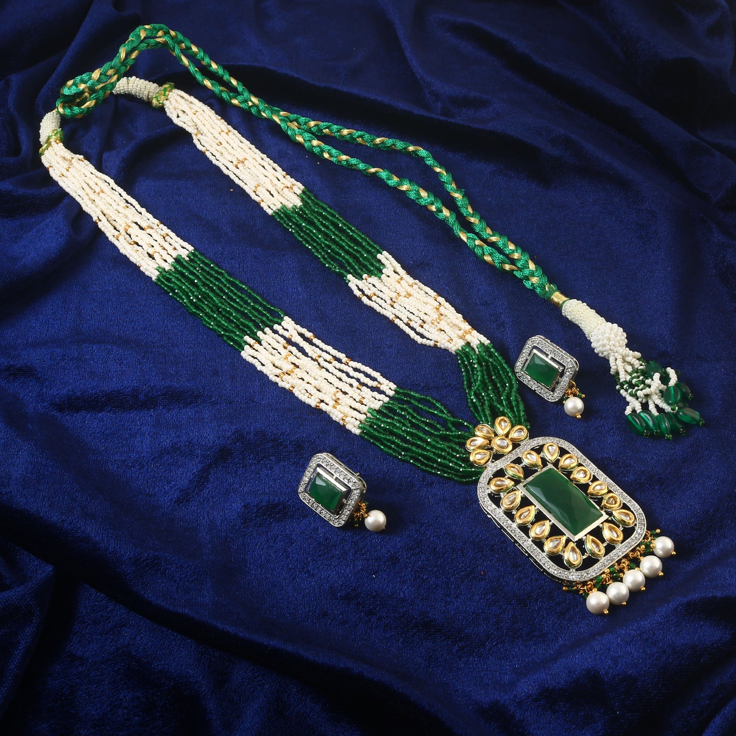 American Diamond Long mala Necklace set