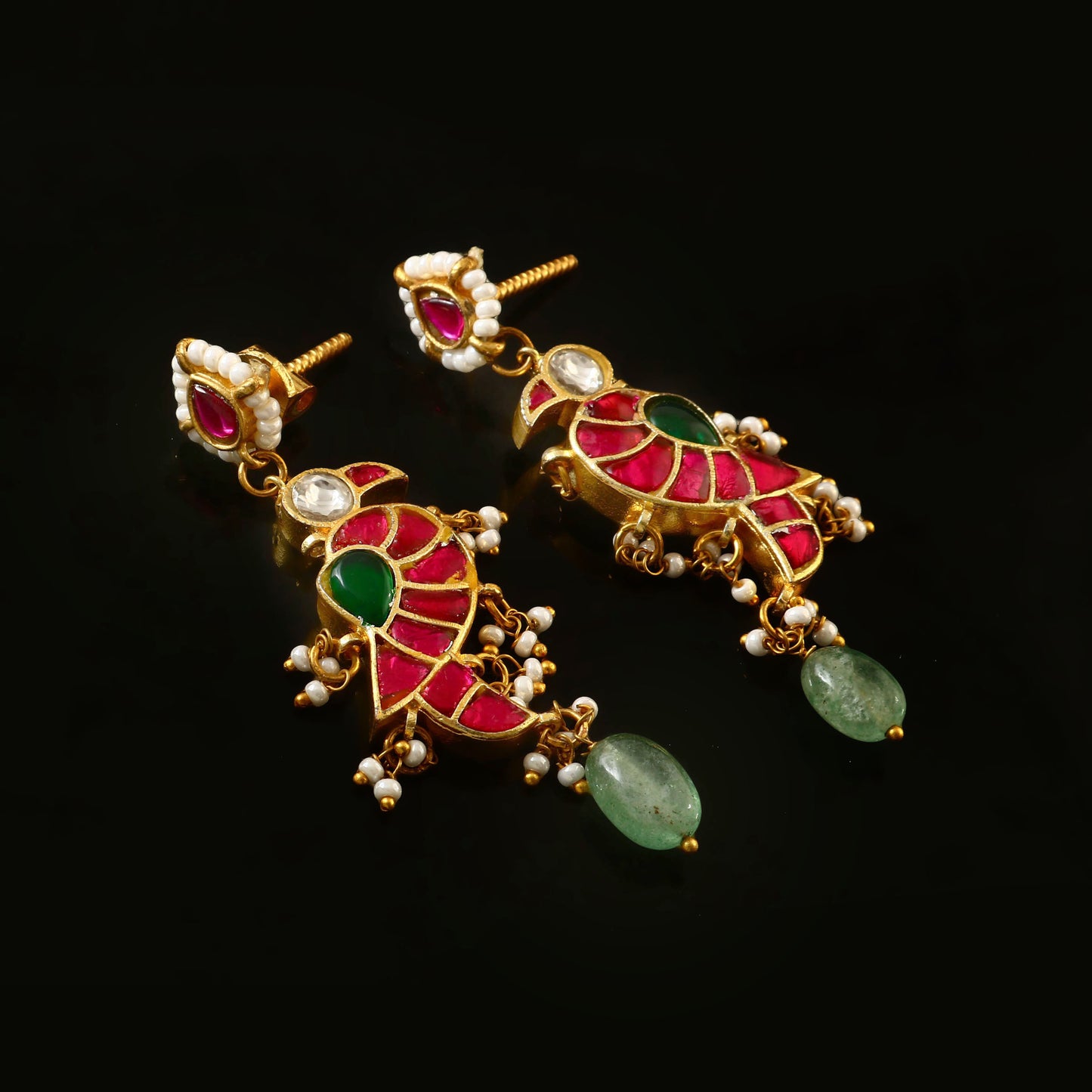 Earring traditional pearl stone
