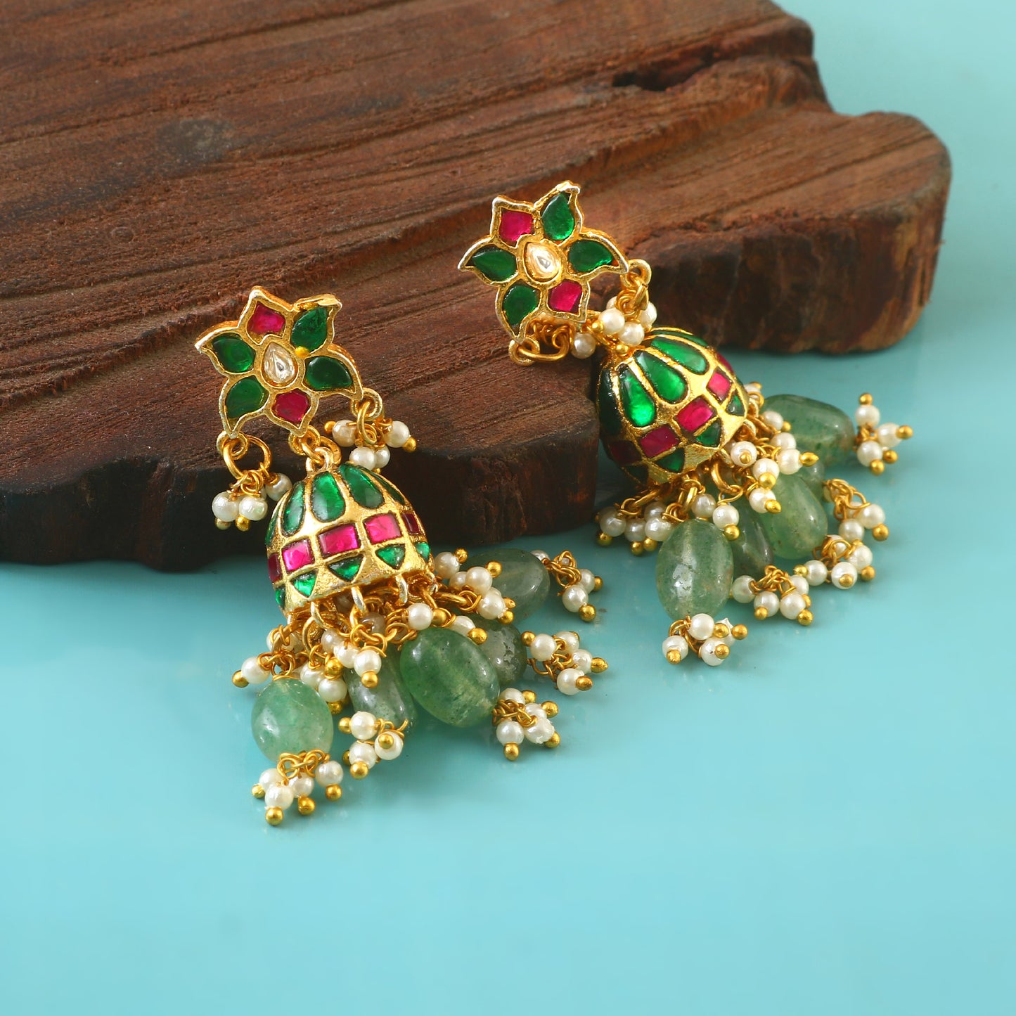 Elegant uttapusalu pearl and beads jadau kundan