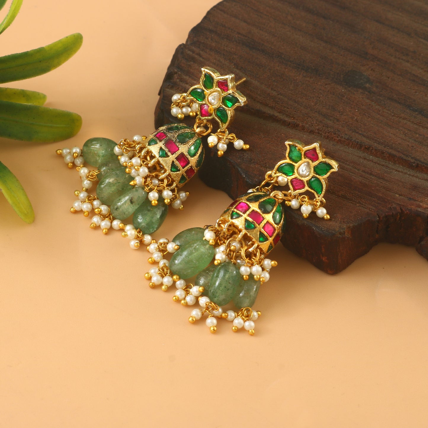Beautiful Pachi Kundan Earrings