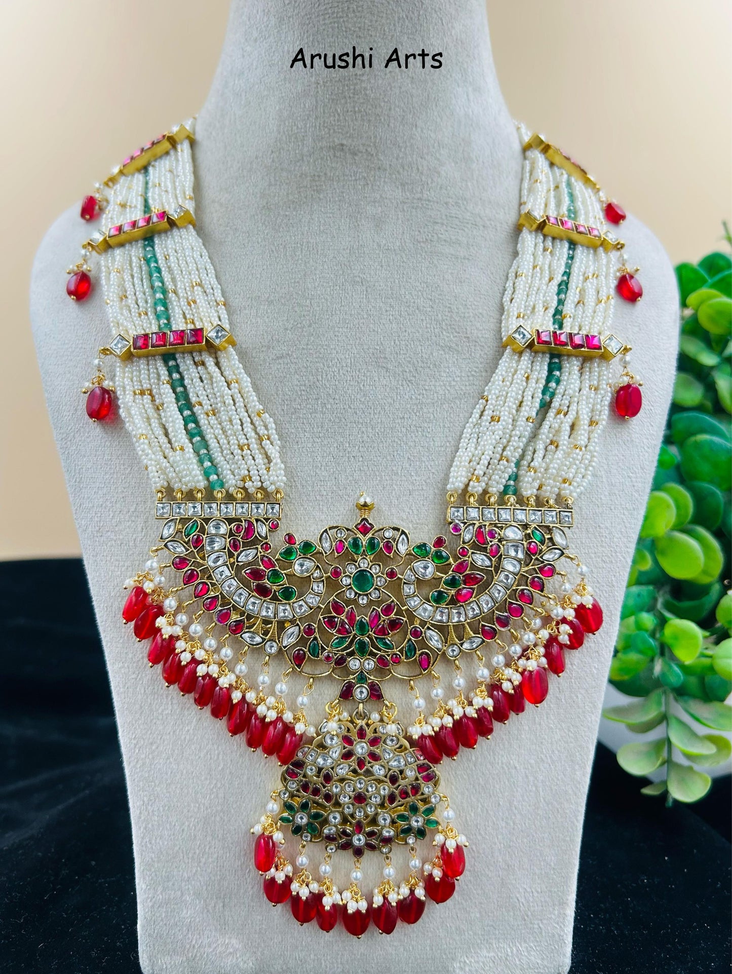 Jadau Kundan Multi Beads Necklace Set