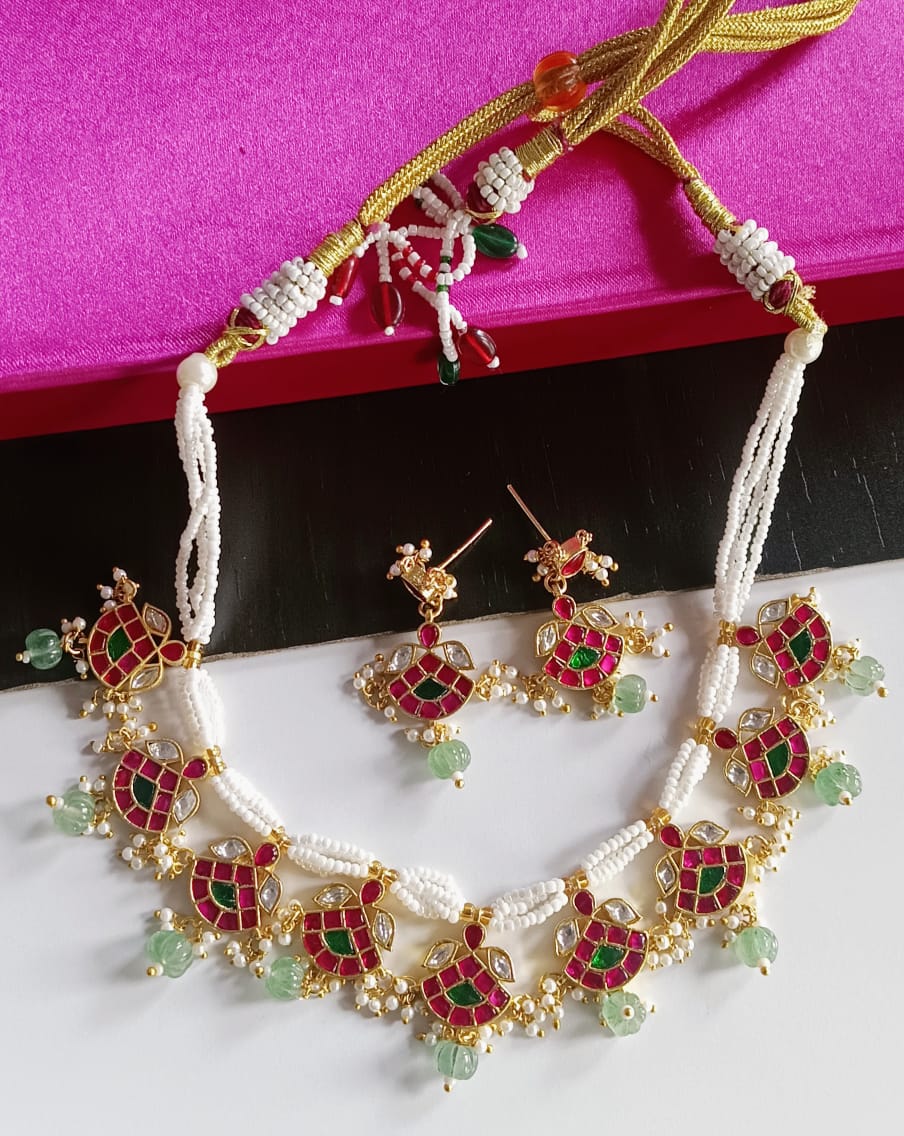Red Amita Polki chokar perfect for every women