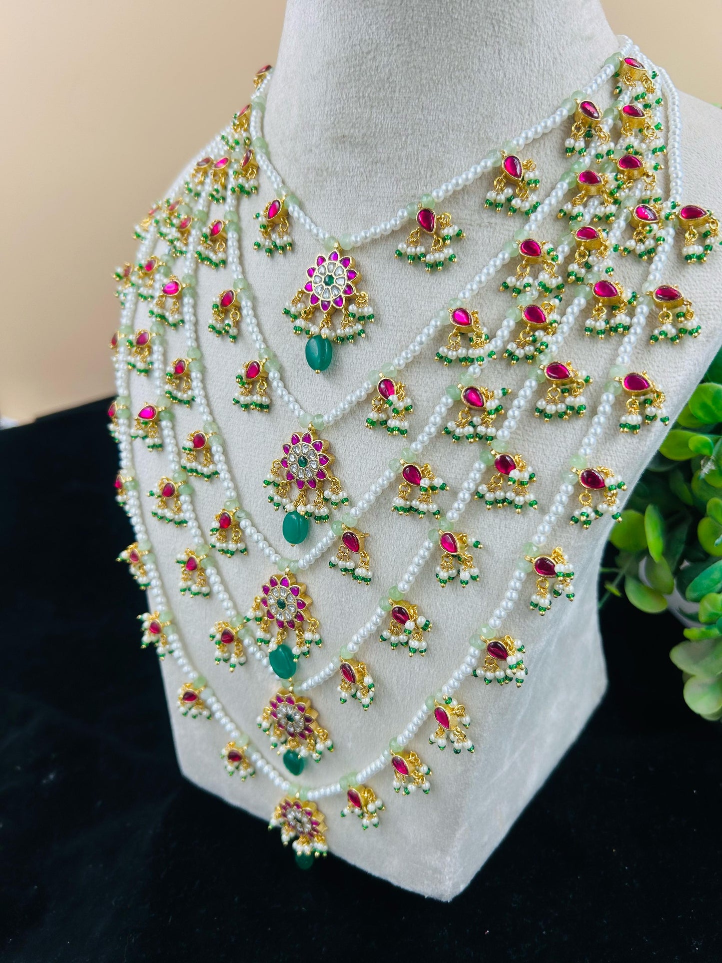 Multi Chain Bead Necklace Set