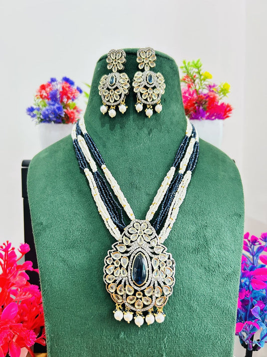 Jadau Kundan Necklace Set (Beads)