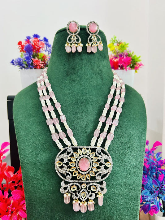 Jadau Kundan Necklace Set (Beads)
