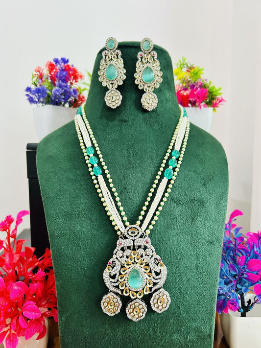 Jadau Kundan Necklace Set (Beads)