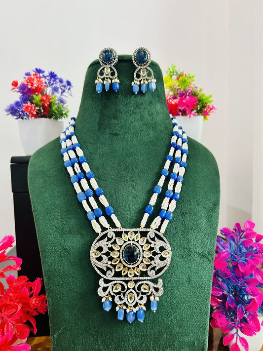 Jadau Kundan Necklace Set (Beads)
