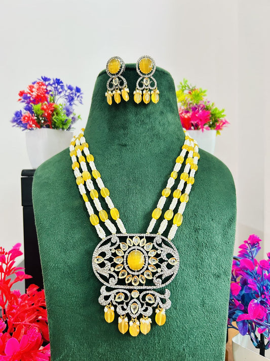 Jadau Kundan Necklace Set (Beads)