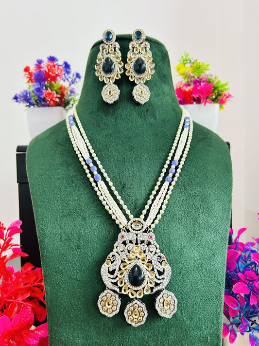 Jadau Kundan Necklace Set (Beads)