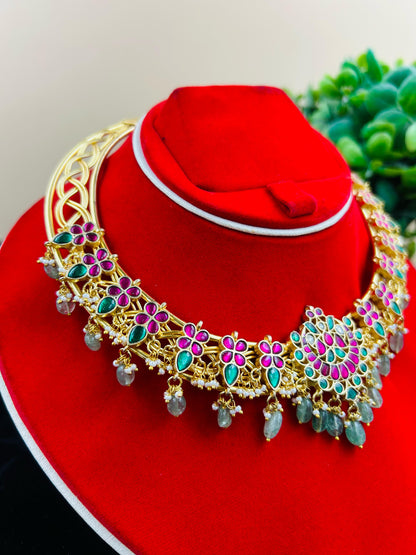 Jadau Kundan Hasli Choker Round