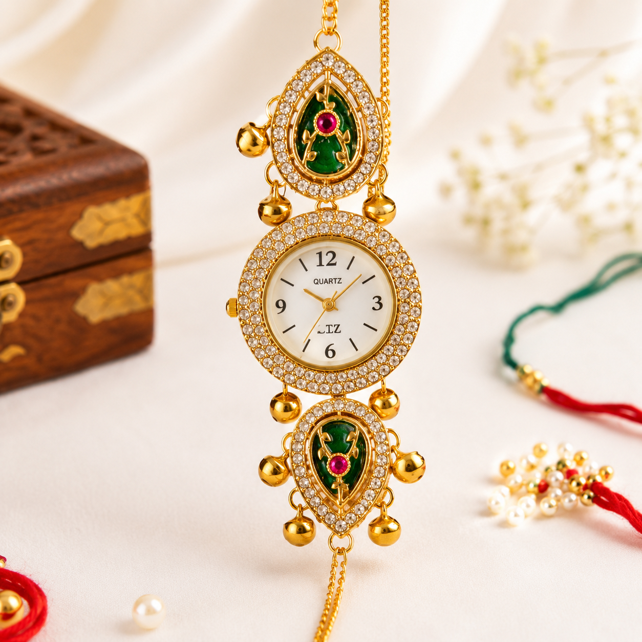 Arushi Arts Golden Watch Rakhi