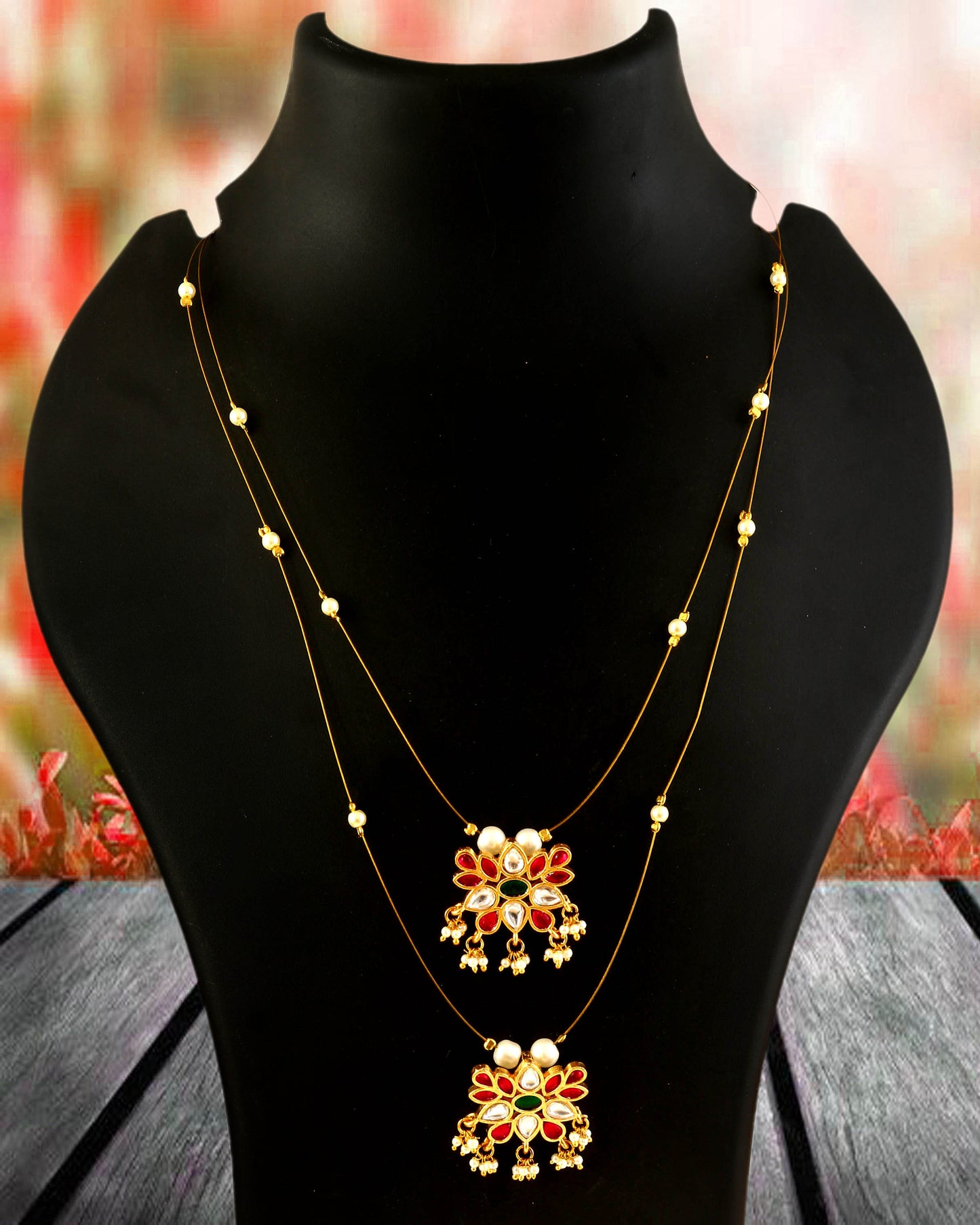 Jadau Kundan Necklace Set is beautifully handcrafted with premium Kundan