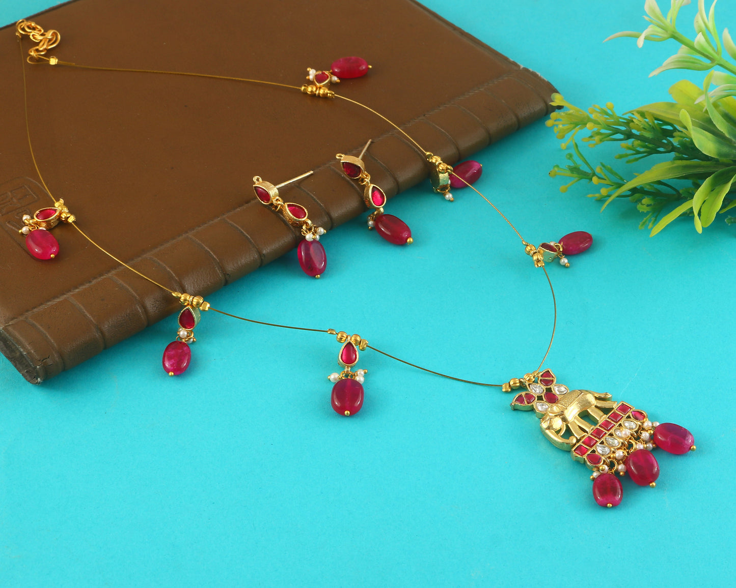 Jadau Kundan Necklace Set is beautifully handcrafted with premium Kundan