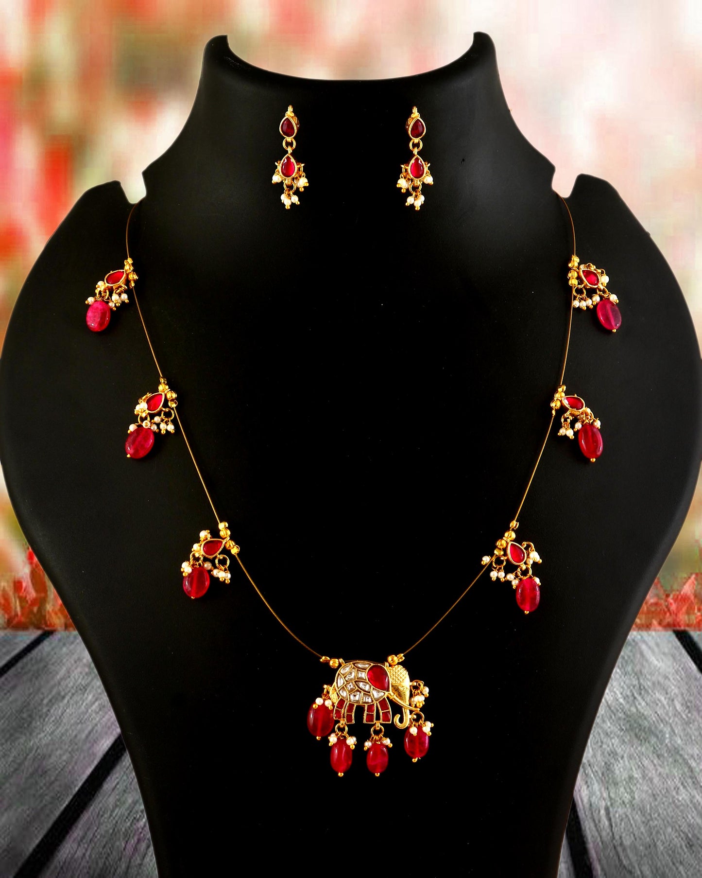 Jadau Kundan Necklace Set is beautifully handcrafted with premium Kundan