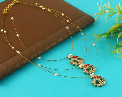 Jadau Kundan Necklace Set is beautifully handcrafted with premium Kundan
