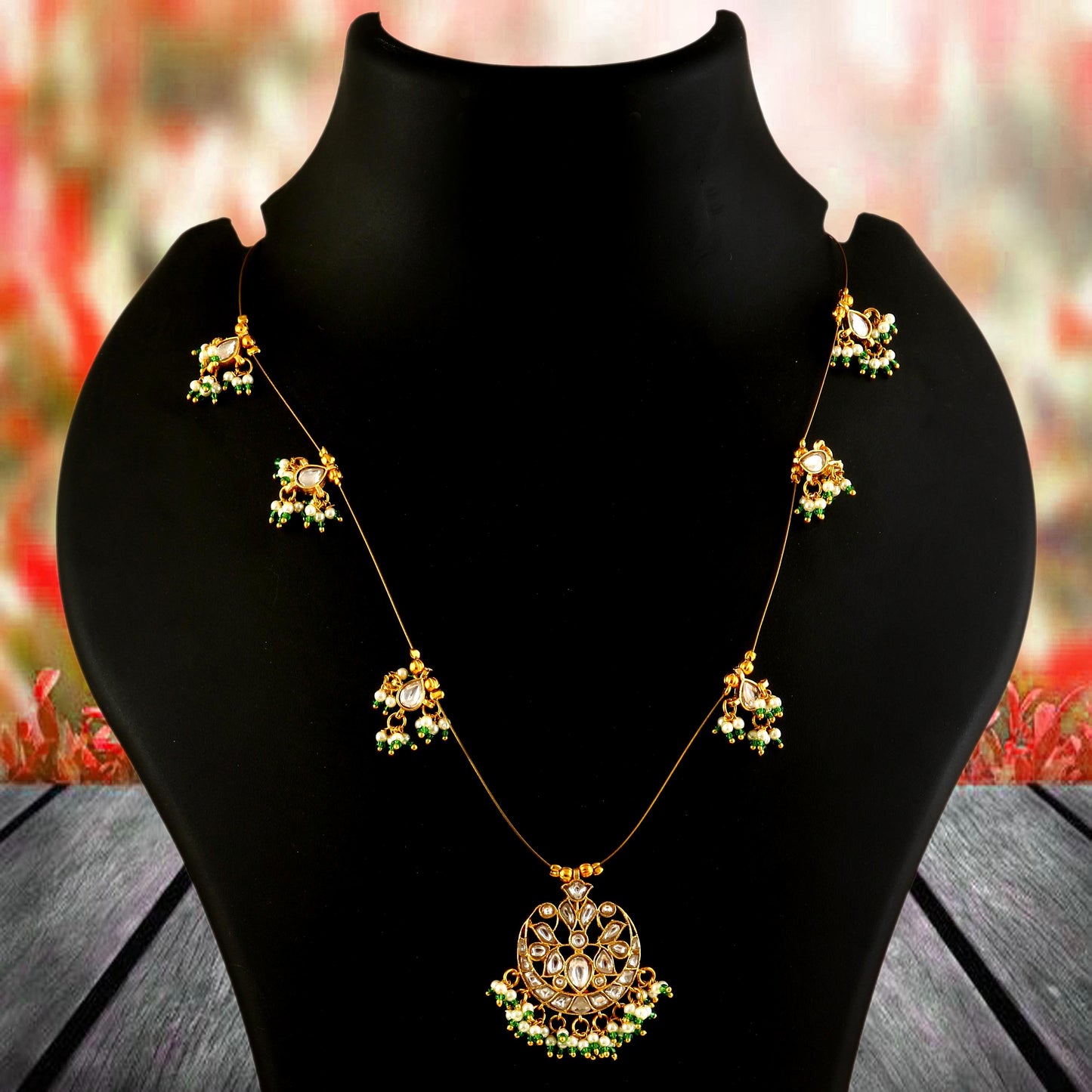 Jadau Kundan Necklace Set is beautifully handcrafted with premium Kundan