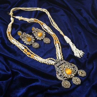 Jadau Kundan Necklace Set (Beads)
