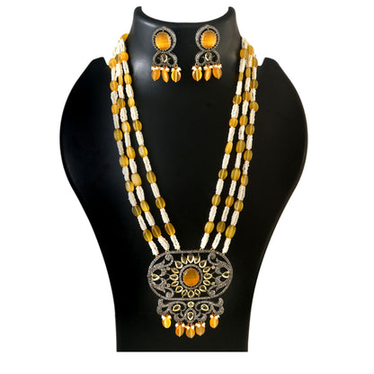 Jadau Kundan Necklace Set (Beads)