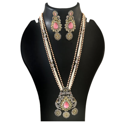 Jadau Kundan Necklace Set (Beads)