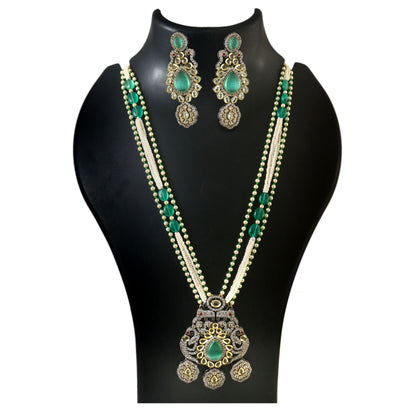 American Diamond Long mala Necklace set