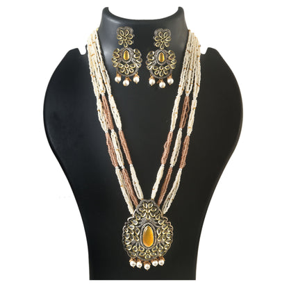 American Diamond Long mala Necklace set