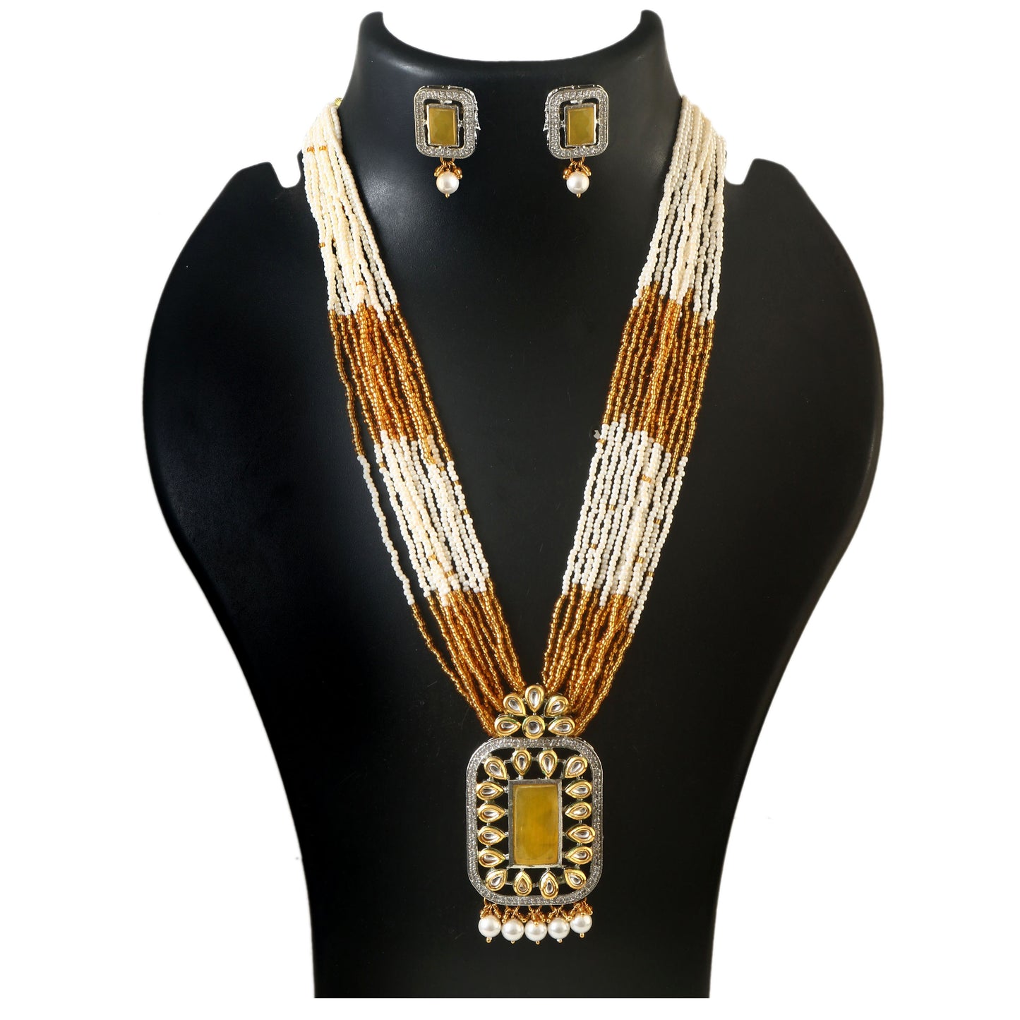 American Diamond Long mala Necklace set
