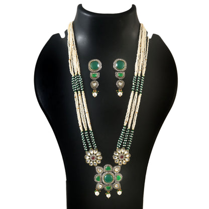 White Stone With Pearl Rani Haar