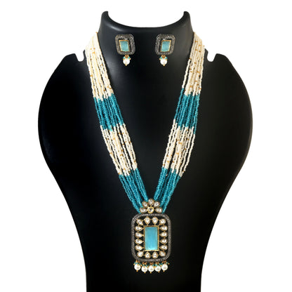 White Stone With Pearl Rani Haar