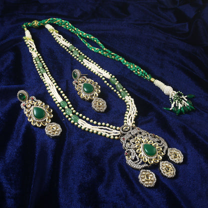 White Stone With Pearl Rani Haar