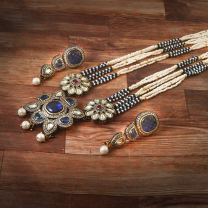 White Stone With Pearl Rani Haar