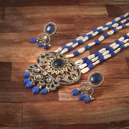 White Stone With Pearl Rani Haar