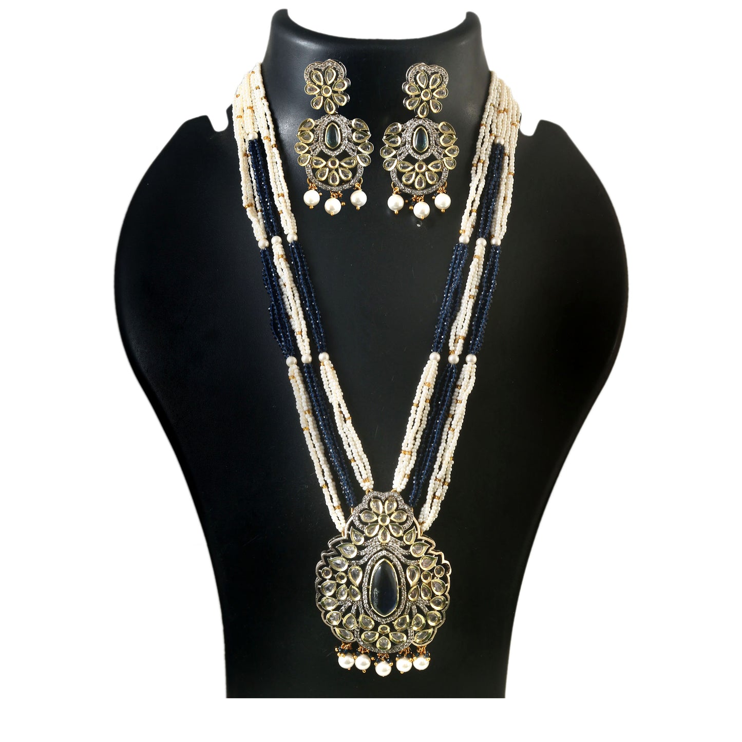 White Stone With Pearl Rani Haar
