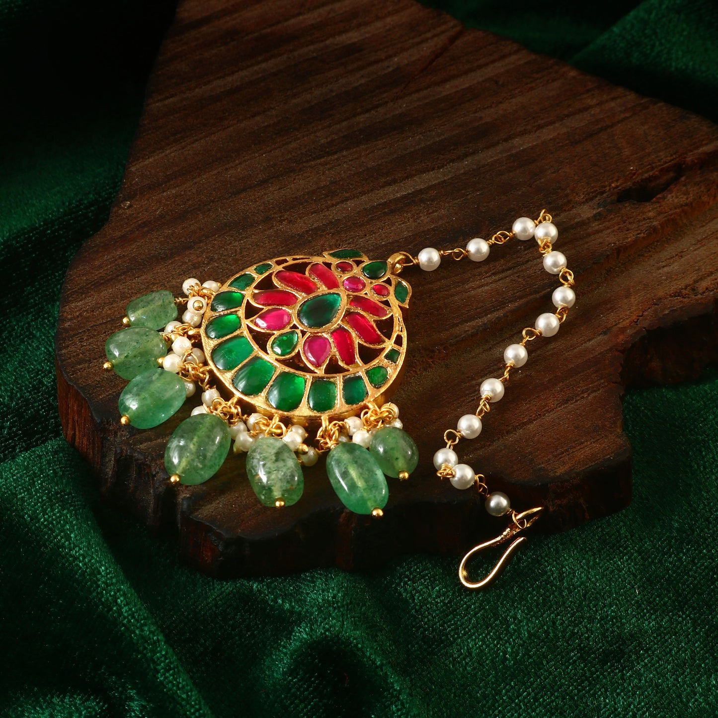 Meenakari Maang Tika