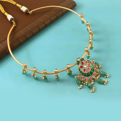 BUY Kundan Jadau Choker Hasli With pearl drops nithilah
