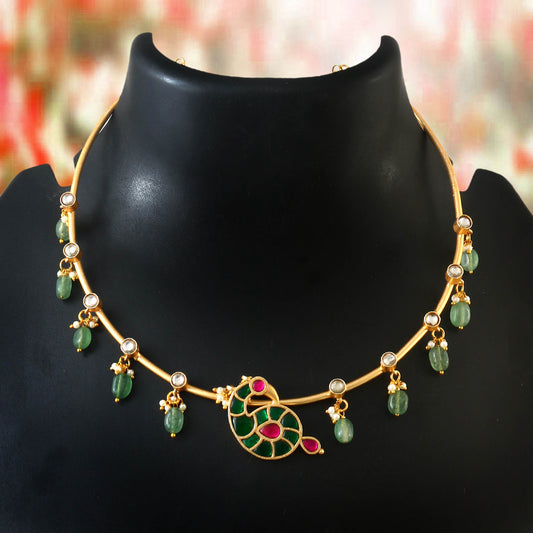 Elegant Peacock mango Necklace (Asli)