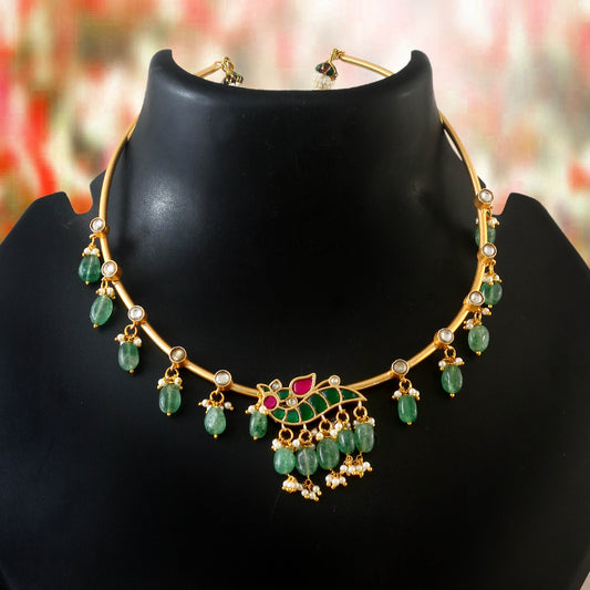 BUY Kundan Jadau Choker Hasli With pearl drops nithilah
