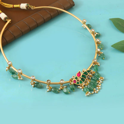 BUY Kundan Jadau Choker Hasli With pearl drops nithilah