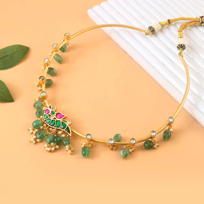 BUY Kundan Jadau Choker Hasli With pearl drops nithilah