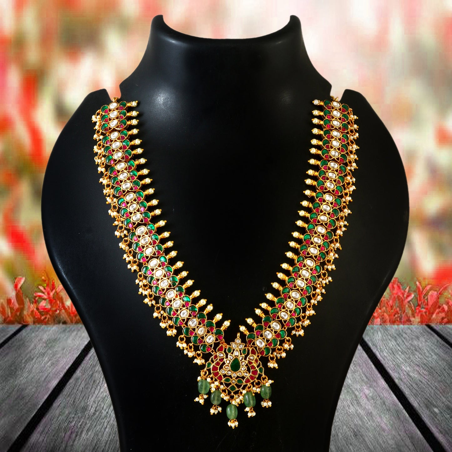 peacock Jadau Kundan Necklace Set