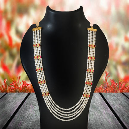 Real Beads Brooch Necklace South Indian