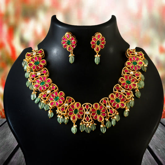 Premium Necklace Kundan Set