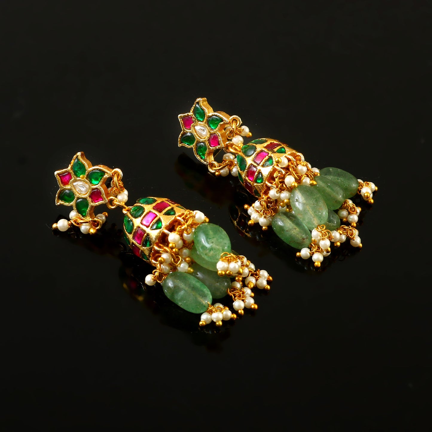 Elegant uttapusalu pearl and beads jadau kundan