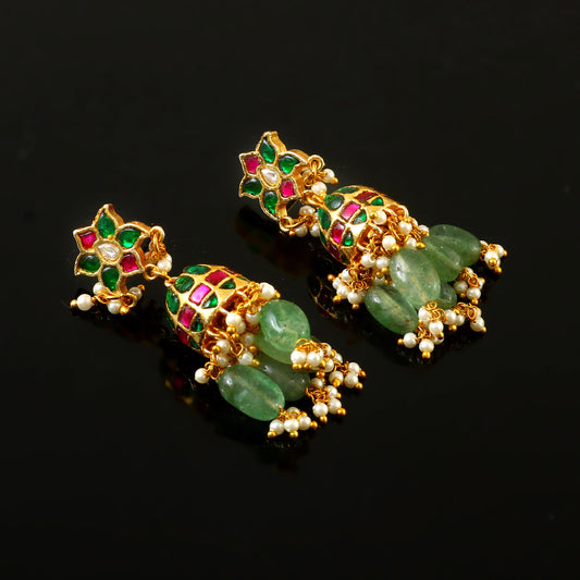 Elegant uttapusalu pearl and beads jadau kundan