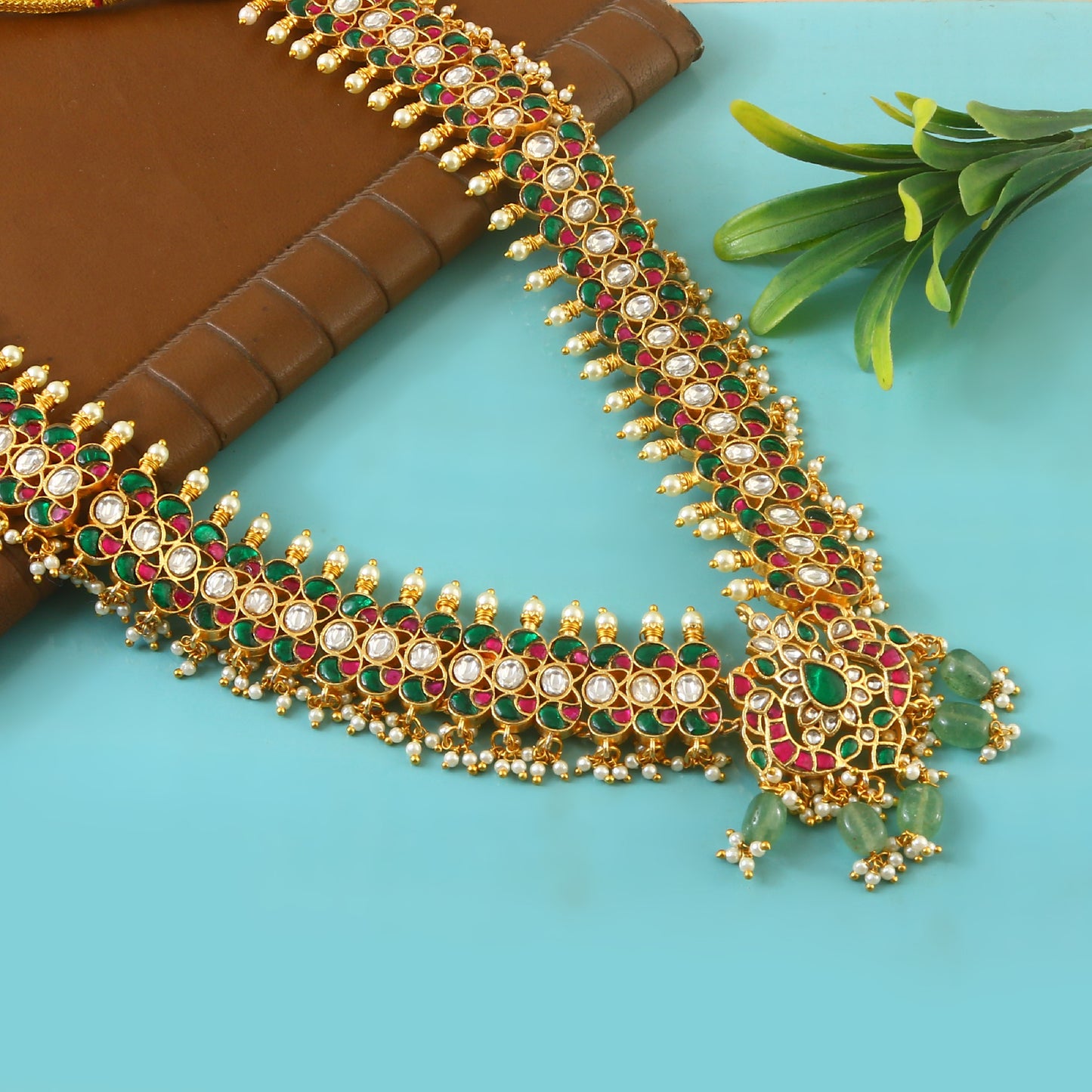 peacock Jadau Kundan Necklace Set