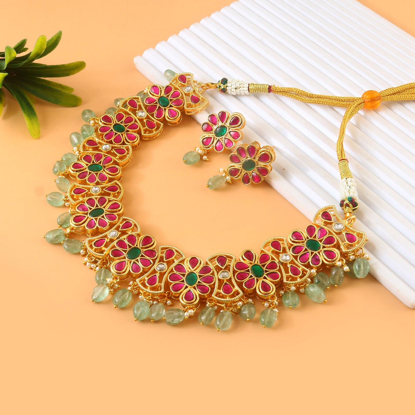 Premium Necklace Kundan Set