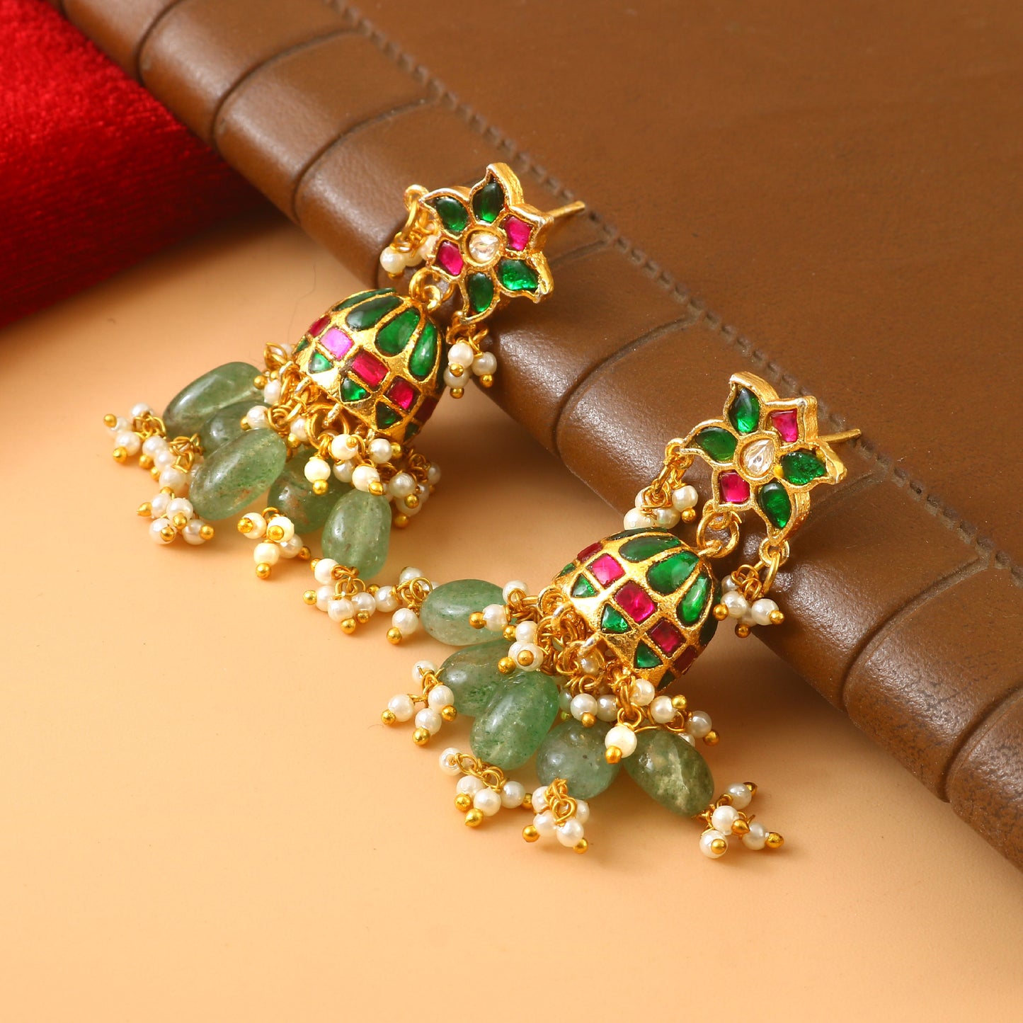 Elegant uttapusalu pearl and beads jadau kundan