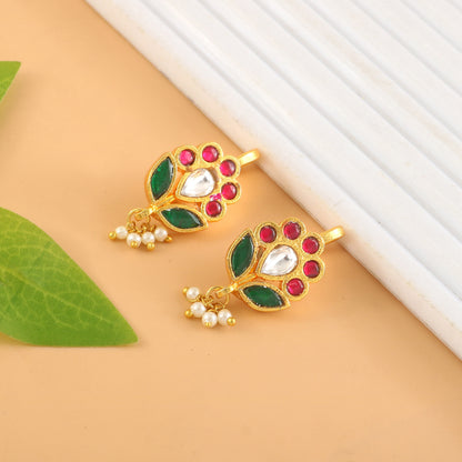 Mayuri Floral kemp Bugadi Earrings
