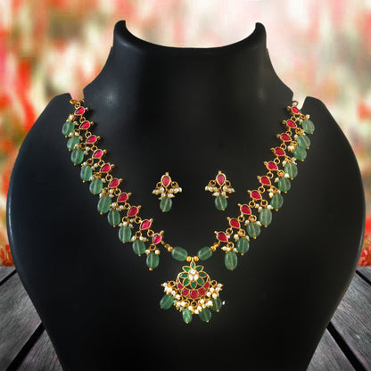 Pearl Mala With Jadau Kundan chokar set  Lockets