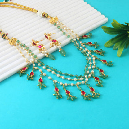 Jaadu Kundan Stones Bridal Necklace